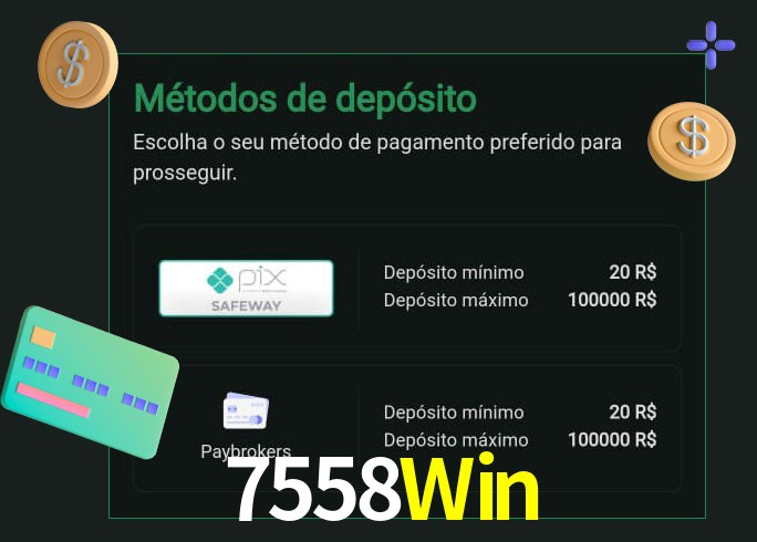 O cassino 7558Win oferece uma grande variedade de métodos de pagamento